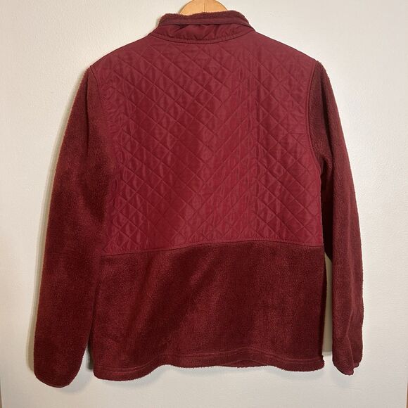 Eddie Bauer Women's Medium Red Jacket Quilted Full-Zip Fleece - Picture 2 of 13